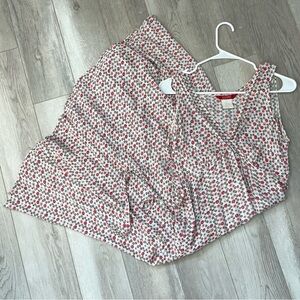 Vintage Espirit Dress floral midi fit flare womens Red (medium) retro 90s party